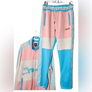 Le Tigre Tricolor Tracksuit (Jacket XL, Drawstring Joggers XXL)